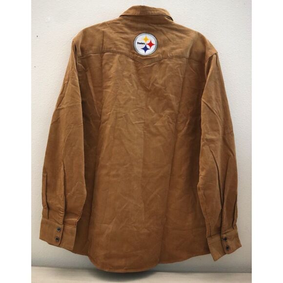 Darius Rucker x Fanatics Mens L Tan Pittsburgh Steelers Corduroy Full Snap Shirt - Picture 2 of 11